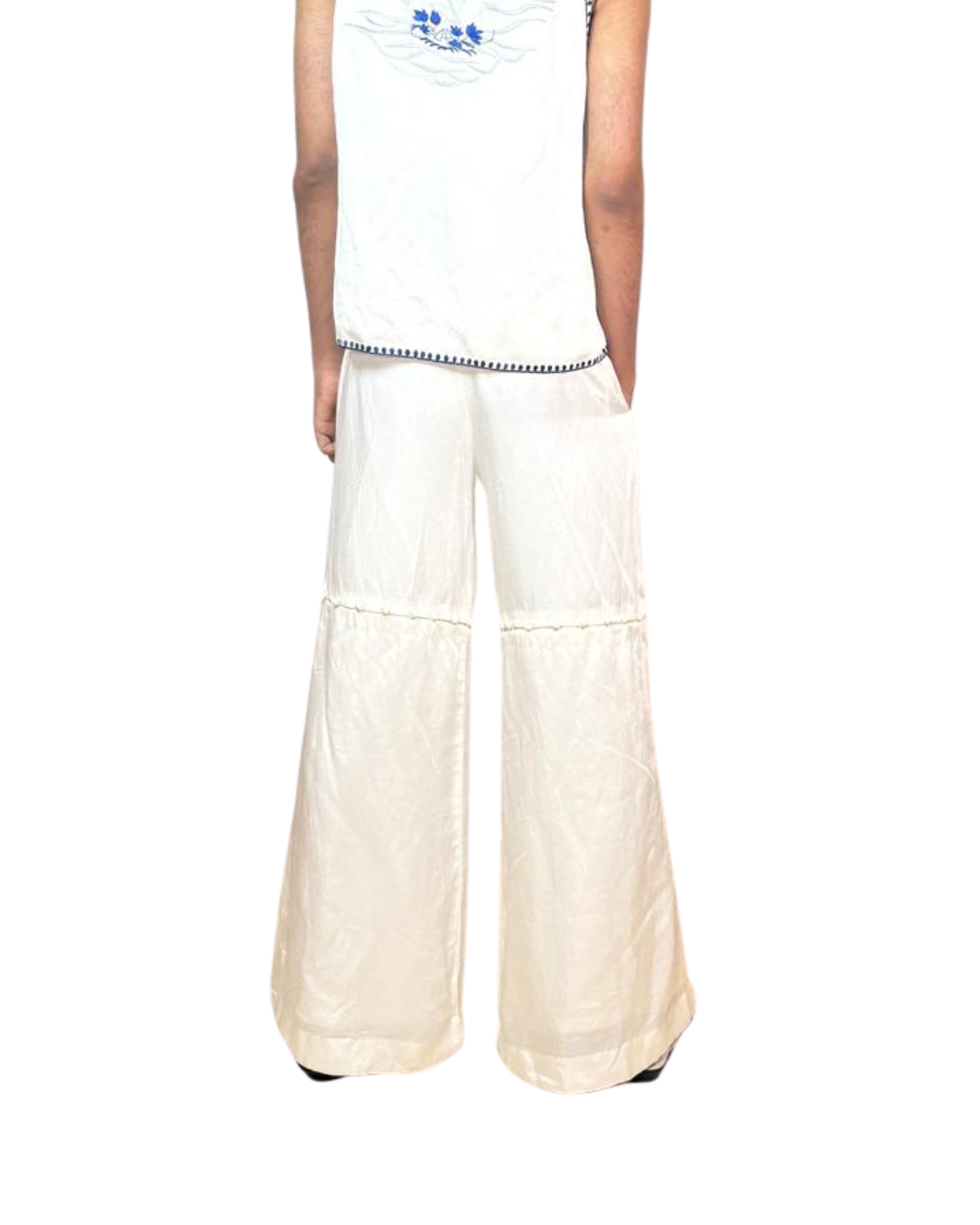 Hand Embroidered Wide-Leg Convertible Pants