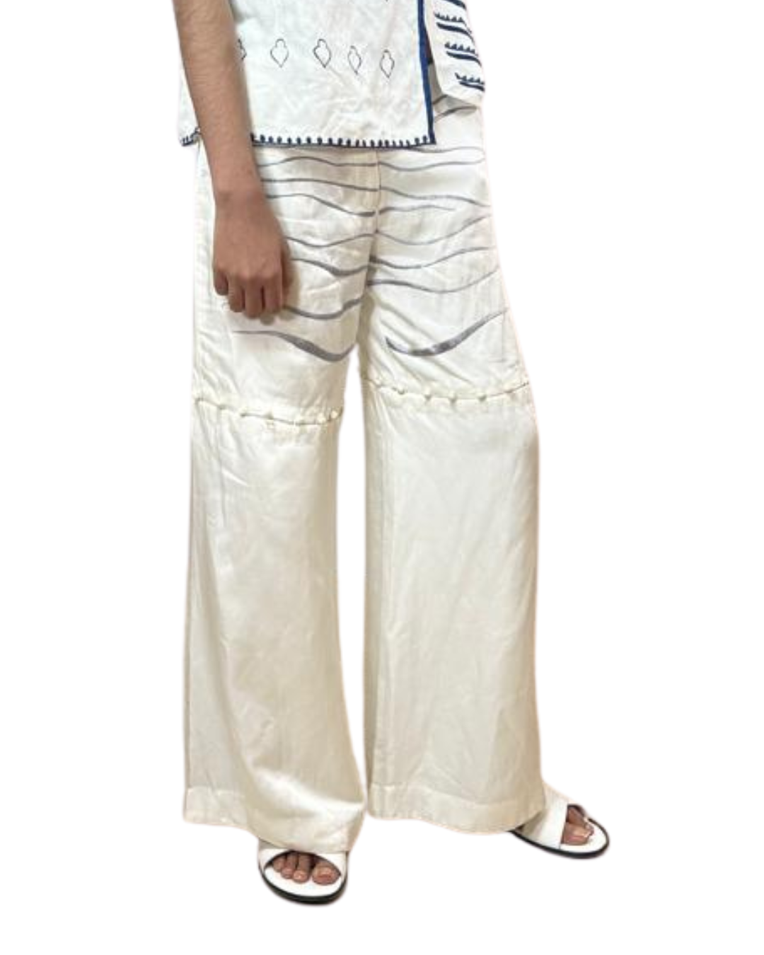 Hand Embroidered Wide-Leg Convertible Pants