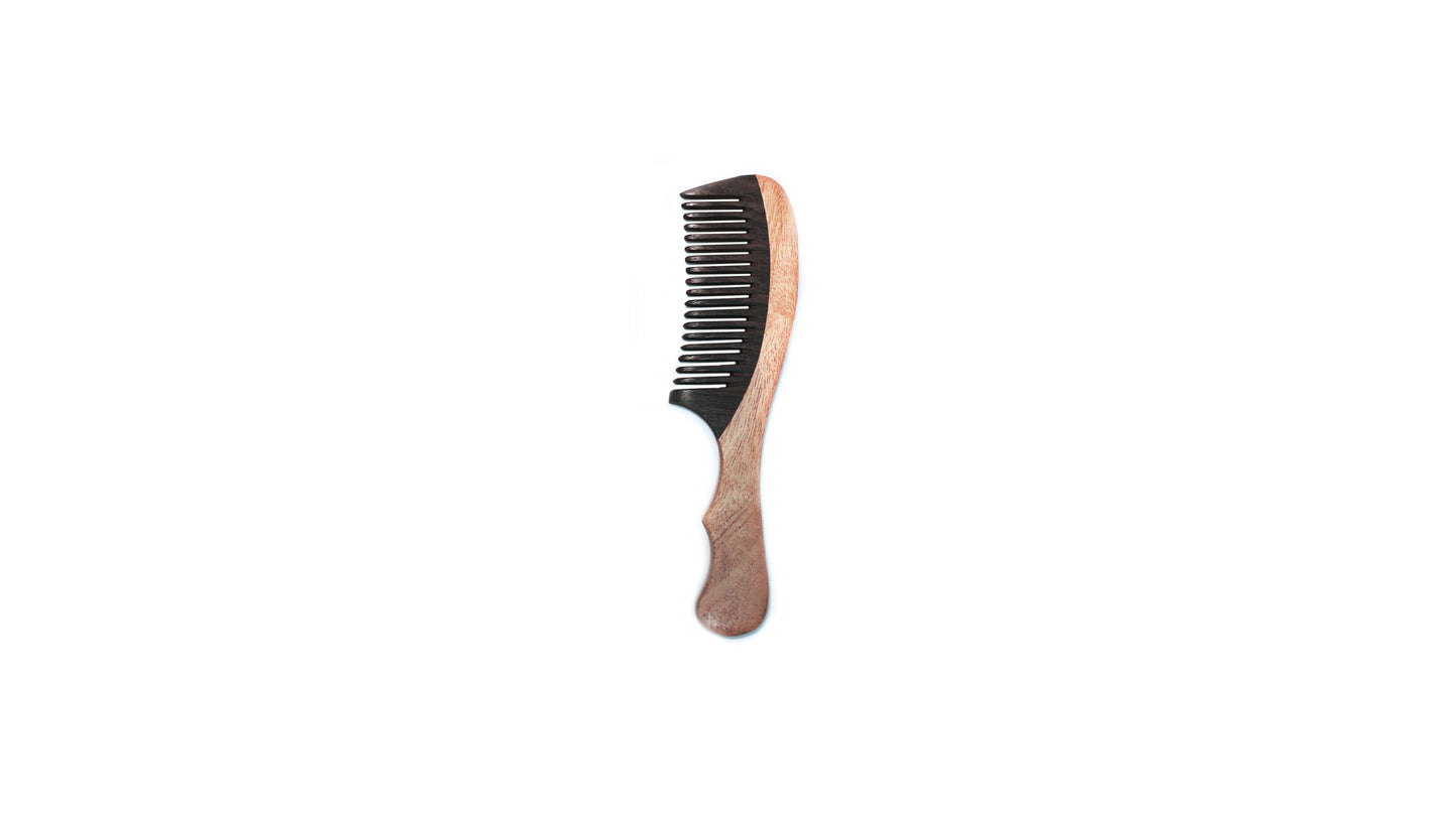 Curvy black and brown Rose wood & Natural Neem comb (pack of 4)